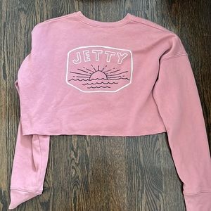 Jetty cropped sweatshirt , design on back ,